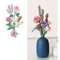 Miniatyrbillede 8 af 8: Bygning Klods Buket 3D Model Legetøj Hjem Dekoration Plante Krysantemum Krysantemum Rose Blomst
