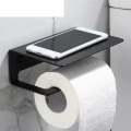 Miniatyrbilde 2 av 7: Selvklebende Toalett Papir Rull Holder Telefon Hylle WC Vev Oppbevaring Arrangør Bad Tilbehør