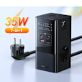 Miniatyrbillede 2 af 8: 35W Hurtig Opladning Digital Power Strip 7-i-1 Ladestation 4000W Nominel Strøm Digital Skærm