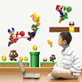 Pikkukuva 1 / 7: Mario Bros Luigi Yoshi Anime Oheislaitteet Lapset Makuuhuone 3D Tausta Seinämaalaus Tarrat