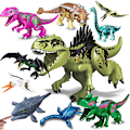 Miniatyrbilde 1 av 2: Jurassic Dinosaur World Brutal Raptor T-Rex Triceratops Indominus Rex Modell Building Blocks