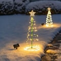 Miniatyrbillede 2 af 7: Sol jule træ lys udendørs have stand have LED jord lampe streng