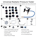 Miniatyrbilde 3 av 5: 28 deler Universal Radiator Trykktester Set Vakuum Type Kjøling System Tester Vann Tank Lekkasjedeteksjon Detektor Verktøy