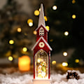 Miniatyrbilde 3 av 8: jul LED lys simulering kirke hus lysende hytte god jul pynt