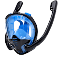 Miniatyrbilde 1 av 8: Full Ansikt Snorkel Maske 180°Panoramic View Silikon Tørr