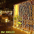 Miniatyrbillede 2 af 8: 3M LED Gardin String Lys Fe Dekoration USB Ferie Garland Lampe 8 Mode