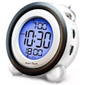 Miniatyrbilde 1 av 6: Digital Alarm Klokke Tid Dato Display Tvilling Bell Veldig Høyt for tunge sovende Dobbel alarm