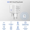 Miniatyrbillede 6 af 7: Wifi Smart Stik 20A EU Smart Socket Outlet med Strøm Monitor Timer