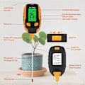Miniatyrbillede 7 af 7: 4 i 1 Jord Fugt Meter Digital Plante Temperatur Jord Fugtighed PH Meter Sollys Intensitet Miljø Fugtighed
