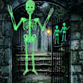 Pikkukuva 1 / 6: Valoisa Halloween luuranko valaistu haamu Halloween ulko piha ovi sisustus