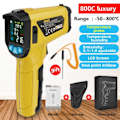 Miniatyrbild 7 av 9: Digital Infraröd Termometer 800/600/400C Adaptiv Emissivitet Beröringsfri Temperatur Meter Laser Pyrometer