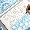 Miniatyrbillede 5 af 6: Multi Shaped Plastic Lineal Maling Tegning Skabelon Oval Geometrisk Skabelon Kurve Mønster