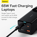 Miniatyrbild 4 av 7: 65W GaN Laddare Power Strip 4 portar Desktop Adapter Snabb Laddning Station