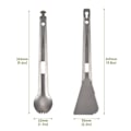 Miniatyrbillede 2 af 7: Titanium Multi Tong Spork Skovel Spatula Alt-i-én Utensil Bærbar Camping Madlavning Servise
