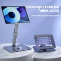 Miniatyrbillede 2 af 7: Legering Sklidende stang tilbagetrækbar foldbar tablet stander holder