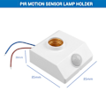 Miniatyrbilde 5 av 6: Automatisk Menneske Kropp Infrarød IR Sensor Lampe Holder LED Pære Lys E27 Base PIR Bevegelsesdetektor