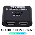 Pikkukuva 2 / 9: Professional 4K x 2K HDMI kytkin kaksisuuntainen 2 porttia HDMI jakaja kytkin kannettavalle PC Xbox PS3/4 TV laatikko näytölle