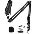 Miniatyrbilde 1 av 7: Profesjonell USB Streaming Podcast PC Mikrofon Studio Kardioid Kondensator Mic Kit med Bom arm For opptak Twitch YouTube