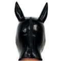 Miniatyrbillede 3 af 3: Latex heste fetich maske med ryg lynlås plus tykkelse heste slave hætte