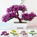 Miniatyrbillede 2 af 10: Kunstige planter bonsai små træer potte falske planter blomster potte pynt til hjem fest bryllup pynt tilbehør