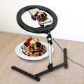 Miniatyrbilde 1 av 6: Desktop Overhead Stativ  for video opptak med led ring lys lampe bord stativ stativ med mobil telefon holder