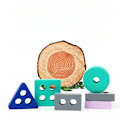 Pikkukuva 4 / 6: Baby Blocks Shape Pulma Lapset Puiset Rakennus Block lelut Varhaisopetus Värit Montessori Koulutuslelut