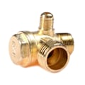 Miniatyrbilde 3 av 5: 1 STK gjenge 90 grader 3 port messing sentral pneumatisk ventiler luft kompressor