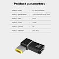 Miniatyrbild 7 av 7: 100W USB Typ C hona till DC hane adapter för Lenovo Thinkpad USB-C snabb laddning kabel omvandlare