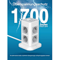 Miniatyrbild 3 av 6: Tower Power Strip Multi Uttag med USB, 2M Förlängningskabel EU kontakt Vertikal Elektrisk Socket Överspänningsskydd för hem