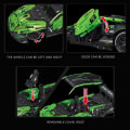 Miniatyrbilde 4 av 5: Teknisk Grønn Super Speed Lamborghinis Sport Bil Modell Bygning Klosser Berømte Kjøretøy Samle Klosser Leker