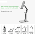 Miniatyrbilde 5 av 6: Tre Seksjoner Sammenleggbar Skrivebord Mobil Telefon Holder For iPhone iPad Nettbrett Fleksibelt Bord Desktop Justerbar