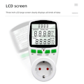 Miniatyrbilde 8 av 9: Elektrisitet Strøm Måler Wattmeter LCD Energi Måler Socket Elektrisk Tester