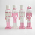 Miniatyrbild 6 av 11: Nötknäppare Rosa Glitter Soldat Docka Kreativt Hantverk Figurin Trä docka Jul presenter prydnader