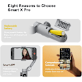 Miniatyrbild 6 av 6: Handhållen Gimbal Stabilisator 3-Axis Smart X Pro Professional för Smartphone Trådlös Laddning OLED Display LED Ljus Fokus Hjul