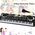 Miniatyrbilde 3 av 10: Elektronisk Piano Keyboard Bærbart 61 Keys Orgel med Mikrofon Utdanning Leker