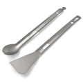 Miniatyrbillede 1 af 7: Titanium Multi Tong Spork Skovel Spatula Alt-i-én Utensil Bærbar Camping Madlavning Servise