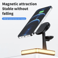 Miniatyrbild 6 av 7: 3 in 1 Magnetisk Trådlös Laddare för Macsafe iPhone 12 13 14 Pro Max Mini Apple Watch Airpods  Snabb laddning Dock station