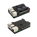 Pikkukuva 1 / 6: Alumiini Metalli kotelo  Raspberry Pi 3 malli B 3B Plus Alumiini kotelo Kaksois tuuletin jäähdytysallas