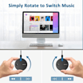 Miniatyrbilde 4 av 6: USB Volum Kontroll knapp EMEET USB Multimedia Kontroller knapp med Ett-klikk Mute Function og Musikk Switching Multimedia Control