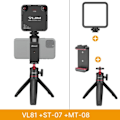Miniatyrbilde 10 av 11: VL81 LED Video Lys Kamera Lys 3200-5600K 850LM 6.5W Med Kald Shoe Mini Vlog Fill Light 3000mAh Panel Lampe