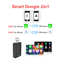 Miniatyrbillede 8 af 8: Trådløs Carplay Android Auto Trådløs Adapter Smart Dongle 2in 1 2,4G & 5,8Ghz WiFi BT Auto Connect Plug&Play For Wired AA  CP