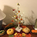 Miniatyrbillede 3 af 7: Halloween fest birk træ led lys græskar hængende pynt skrivebord pynt til hjem jul