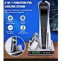 Pikkukuva 5 / 7: Uusin PS5 Pysty jalusta 2 ohjain lataus telakka 2 jäähdytys tuuletin Sony Playstationille