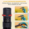 Miniatyrbilde 4 av 8: 10-300X Zoom HD Bærbar Sterk kikkert Langt Rekkevidde Professionelt Spyglass Monokulært Teleskop