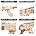 Miniatyrbild 2 av 7: Automatisk gevär AK47 3D trä pistol roliga gör-det-själv bygg block leksaker