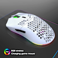 Miniatyrbillede 4 af 8: RGB 2.4G Trådløs Gaming Mus RGB Belysning Oplader Mus med Justerbar DPI Ergonomisk Design til Desktop Bærbar