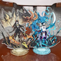 Miniatyrbillede 2 af 6: Genshin Impact Stand Akryl Spil Figur Xiao Hutao Raiden Shogun Zhongli Cosplay Model