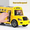 Miniatyrbillede 5 af 10: Børn's Legetøj Skole Bus Legetøj Model til Børn Rebound Bil Julegave