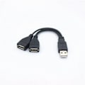 Miniatyrbillede 3 af 4: Dobbelt USB Forlængelse A-Han Til 2 A-Hun Y Kabel Strøm Adapter Konverter USB2.0 Han til 2Dual USB Hun Y Splitter 15 cm