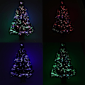 Miniatyrbild 2 av 7: Mini  Fiber Optik Bordskiva Konstgjord Jul Träd med LED ljus Silver Base Xmas Bord Skiva Träd